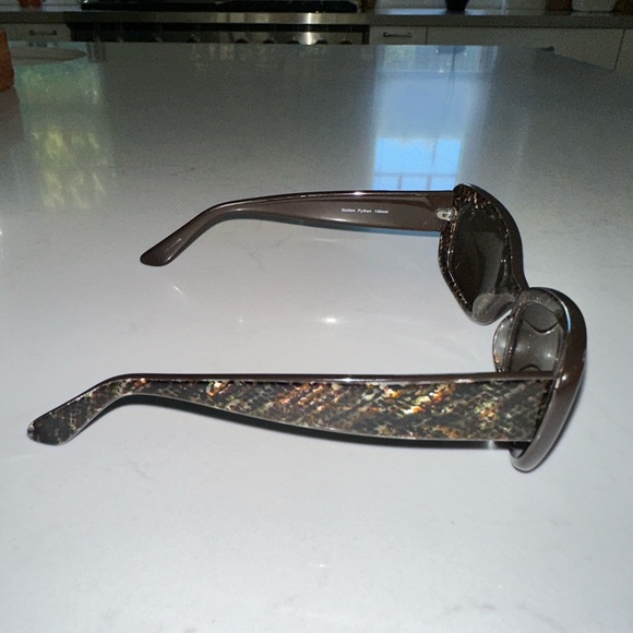 Nicole Miller Brown/Golden Python Sunglasses Medium face, Wayfarer, cat eye - Picture 3 of 6